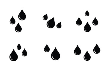 Water drop icon set. Flat droplet shapes collection. Raindrop icon. Blood drop icon set. Water drop vector illustration. Rain droplet pictogram