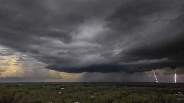 Wet season storm in rural Humpty Doo with lightning