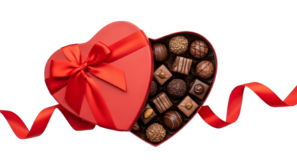 Heart-shaped box of assorted chocolates