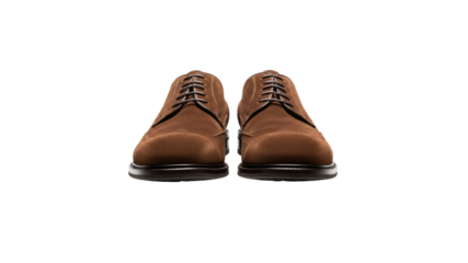 Stylish brown suede dress shoes on Transparent Background