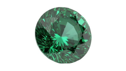 Emerald green gemstone PNG isolated on transparent background, precious stone for jewelry design and luxury concepts