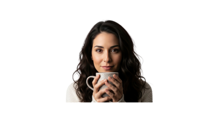 Attractive woman holding mug