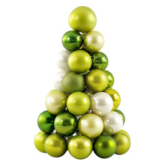 christmas tree made of balls on transparent png background