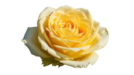 Isolated Elegant Yellow Rose Bloom, close-up view, romantic symbol, fresh blossom, delicate plant
