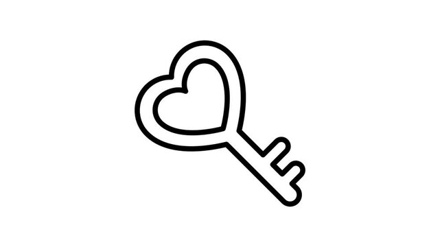 Get this beautiful vector of love key in modern style, premium animated icon