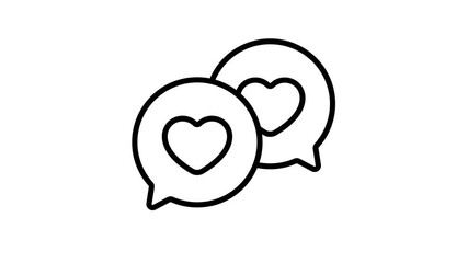 Chat bubble with heart showing concept of romantic chat