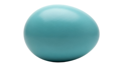 Isolated egg with smooth teal surface in studio shot, object representing Easter season