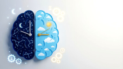 Brain Divided by Day and Night Cycles for Circadian Rhythm and Time Management