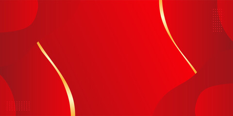 Premium red abstract background featuring flowing red waves and smooth gradients with gold accent