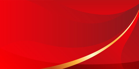 Premium red abstract background featuring flowing red waves and smooth gradients with gold accent