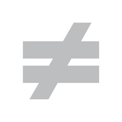 Obraz premium Unequal Sign Symbol for Mathematics and Comparison