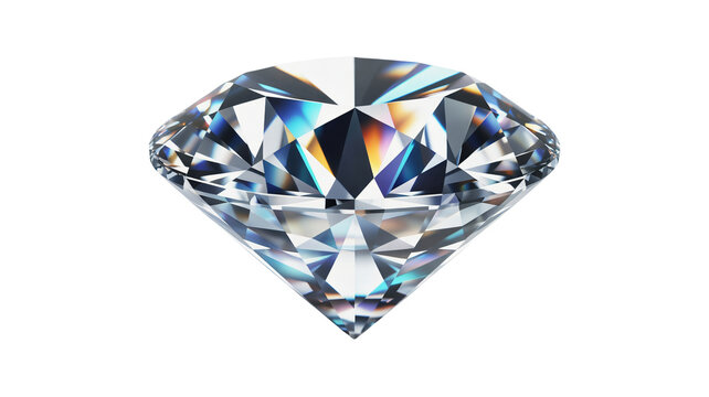 Sparkling diamond gemstone with rainbow reflections on black