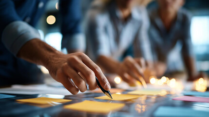 Creative managers crew working with new startup project, team brainstorming in office, collaborative business development, entrepreneurial planning session, with copy space