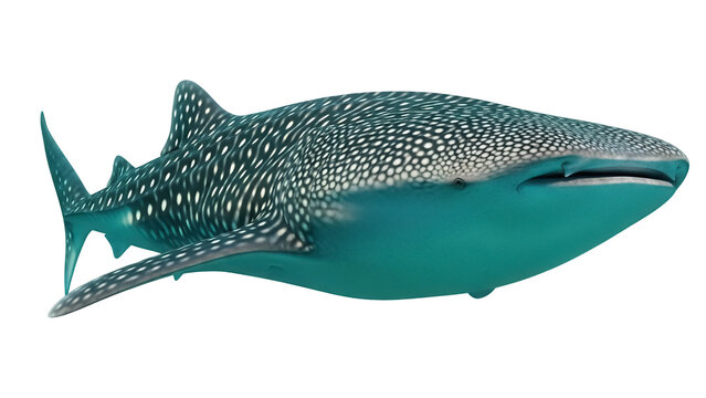 Whale shark PNG isolated on transparent background, spotted marine animal for wildlife and conservation projects, detailed