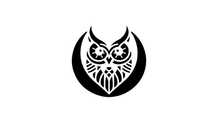 Obraz premium LOGO FOR 圣诞节 and owl icon IN BLACK AND WHITE VECTOR, Rune, symbol, satanism, occult, esoteric, artwork icon, icon, sign, illustration, fire, flame, vector, logo, tattoo, design, campfire, bonfire