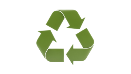 Green recycling symbol PNG isolated on transparent background, eco-friendly concept for environmental awareness and sustainable practices