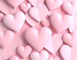 A profusion of soft pink hearts