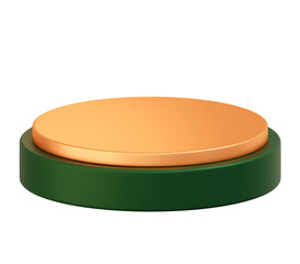 3d podium pedestal stage display product stand showcase platform mockup orange green presentation minimal geometric
