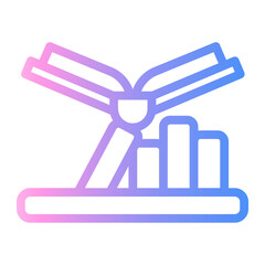 library bookshelf Line Gradient Icon © darwin