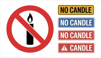 No Candle Signs prohibition sign warning signs safety signs candles