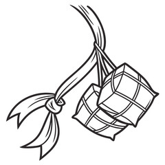 Illustration of  ketupat or rice dumpling