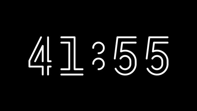 Countdown digital timer from 42 minute to 41 minute on black background suitable for time management, productivity, deadlines, presentations