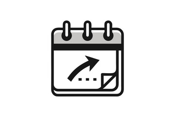 tear off calendar page loop illustration icon