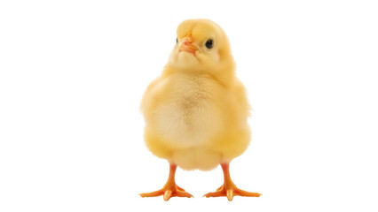 Adorable fluffy yellow chick isolated on transparent PNG, cute baby chicken for Easter and spring designs, farm animal © Finn