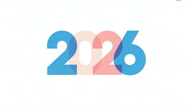Vibrant 2026 New Year Design with Modern Gradient Colors and Minimalist Typography for Future-Oriented Marketing Campaigns - Powered by Adobe