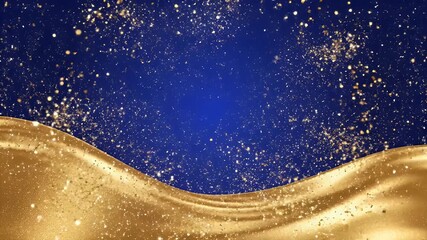 Graduation celebration background with royal blue and metallic gold tones and subtle light burst
