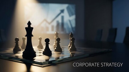 Corporate Strategy Planning Chess Concept