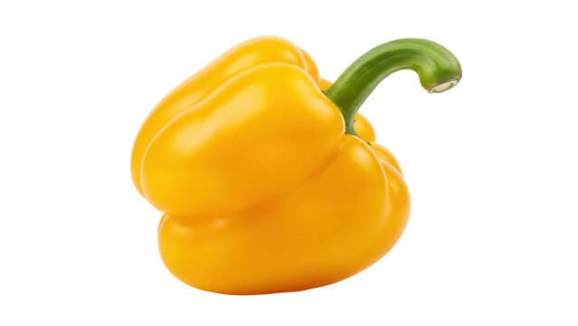 Vibrant yellow bell pepper PNG isolated on transparent background, fresh vegetable for cooking and healthy eating