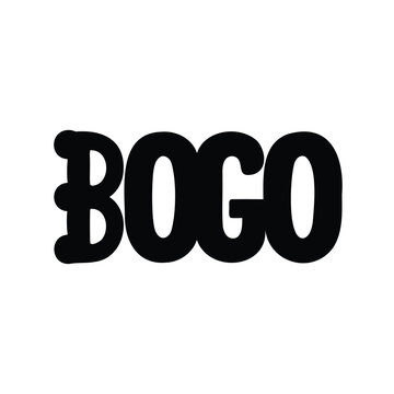 Black Bold BOGO Text on a White Background for a Sale Offer