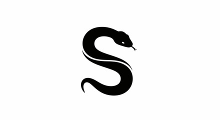 Fototapeta premium Elegant snake illustration forming the letter S in a minimalist style logo design