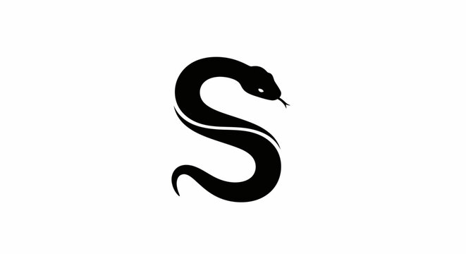 Elegant snake illustration forming the letter S in a minimalist style logo design