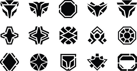 Abstract Geometric Sci-Fi Symbols and Logos Vector Set © Ahamedpicu