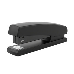 Modern Black Office Stapler with Silver Accents Isolated on a Dark Background