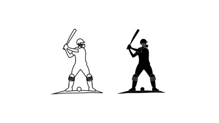 Baseball Batsman Icon Vector with Bat Swinging, Athlete Silhouette Sports Symbol Isolated on Transparent Background for App UI, Logo, Web and Print
