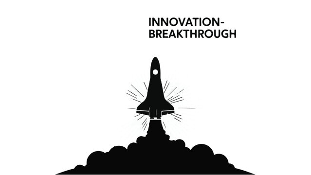 Rocket launching into the sky symbolizing innovation and breakthrough