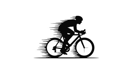 Obraz premium Dynamic silhouette of a cyclist in motion, conveying speed and determination.