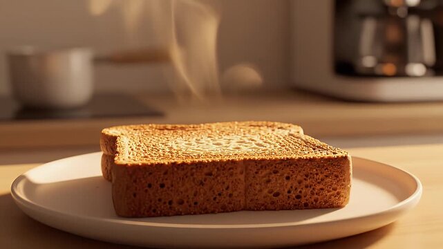 Toast Day celebration visual with simple bread silhouette and warm culinary theme design
