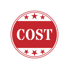 Circular cost stamp icon for pricing accounting documents use