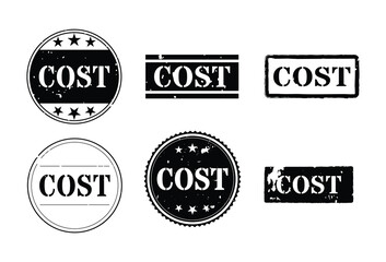 Grunge black cost stamp vector collection set icons designs
