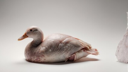 Resting Duck in Studio Setting with Soft Lighting.