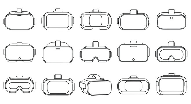 Collection of virtual reality headsets