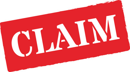 Red solid claim stamp vector icon design for documents