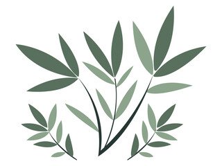 Naklejka premium Minimal Botanical Leaf Branch Illustration: Hand-Drawn Foliage Vector