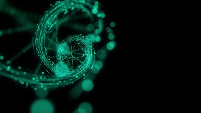 Spiral DNA encoding abstract video background, 4K.