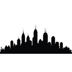 Obraz premium Black and white city skyline silhouette