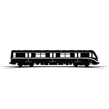 Black passenger train silhouette